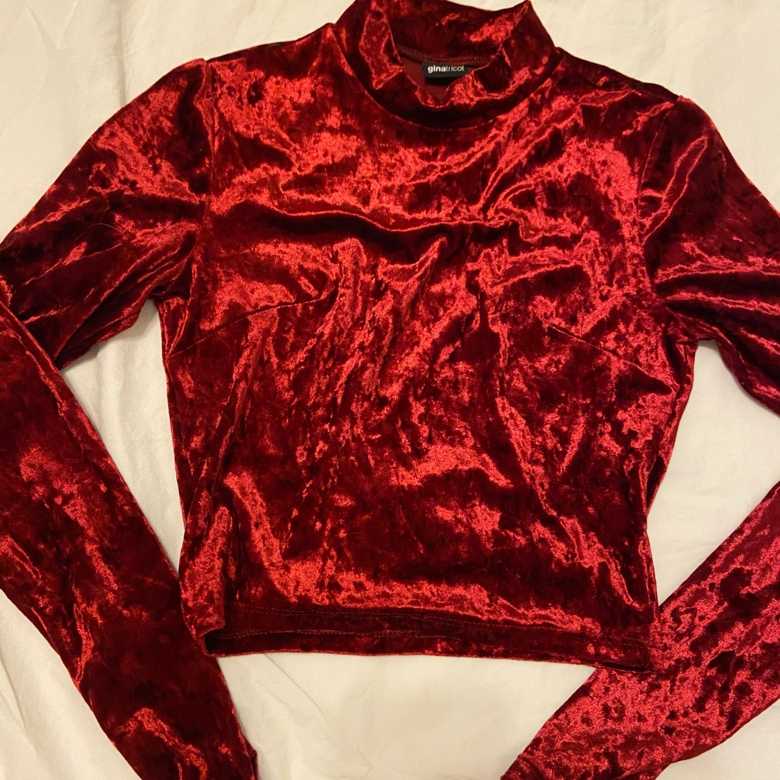 Fake sammet crop top 