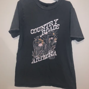 T-shirt från Gina strl S -  Grå T-shirt från Gina tricot med tryck i strl S. Säljer för att den inte kommer till användning, bra skick.