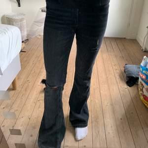 Gråa bootcut jeans från zara, använder inte längre! Köparen står för frakt kan annars mötas upp i Stockholm 💕