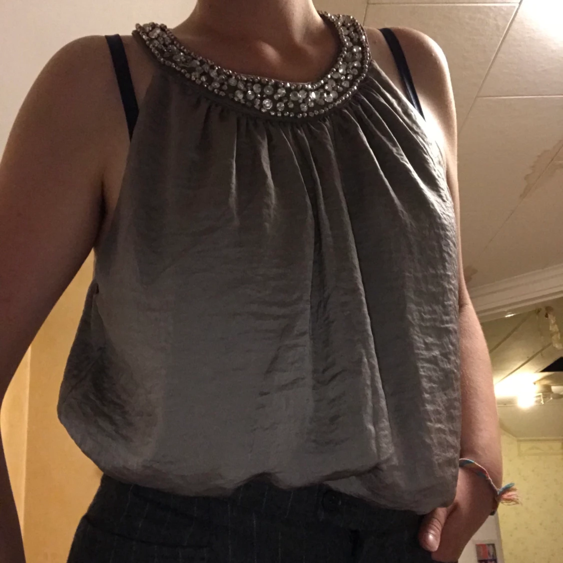 Beige/Brun blus strl 44