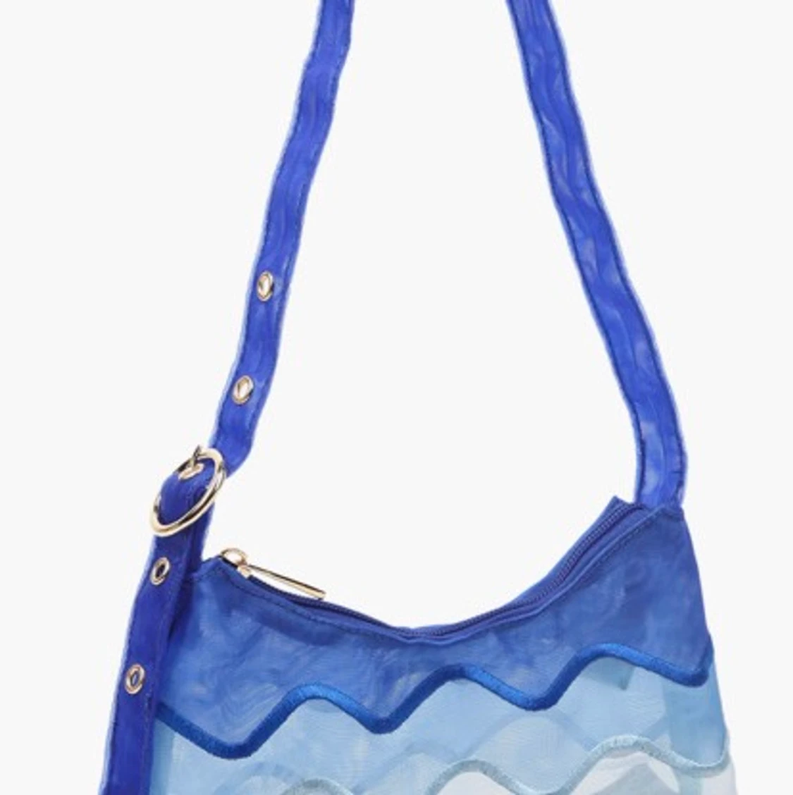 Blå transparent väska med vågigt mönster - 90