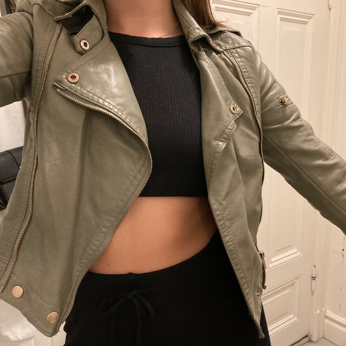 Grön Skinnjacka i storlek XS-S - 90