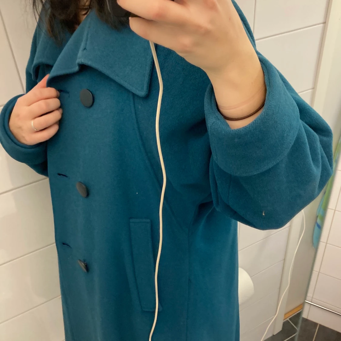 mörkturkos vintage kappa - 90