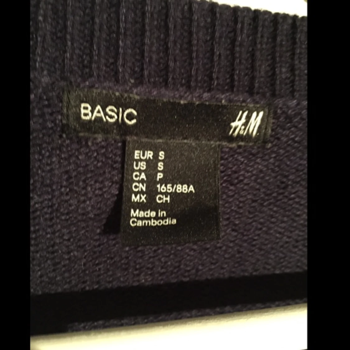 Kabelstickad tröja från H&M marinblå - 1420568888