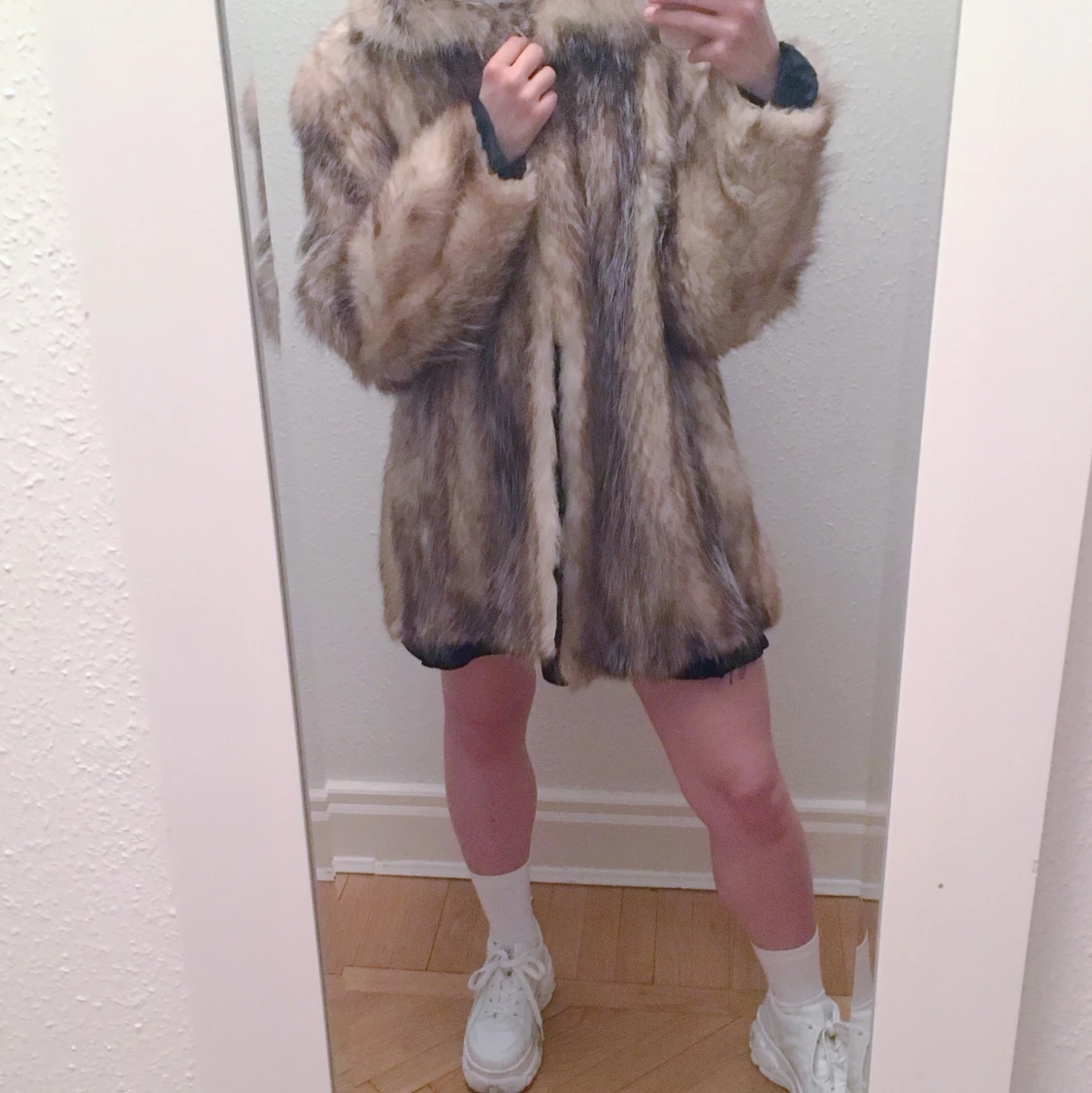 Äkta vintage pälsjacka 