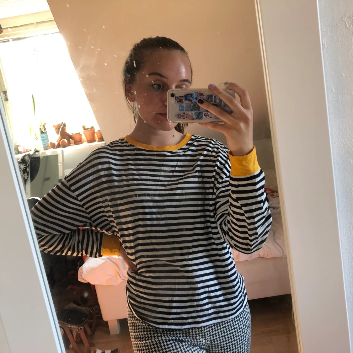 Långärmad, randig tröja - 90