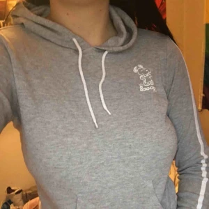  - Säljer denna gråa hoodie för 60 kr exkl frakt om du inte hämtar upp i Falun, står även ”Snoopy” på den samt med en figur av hunden.