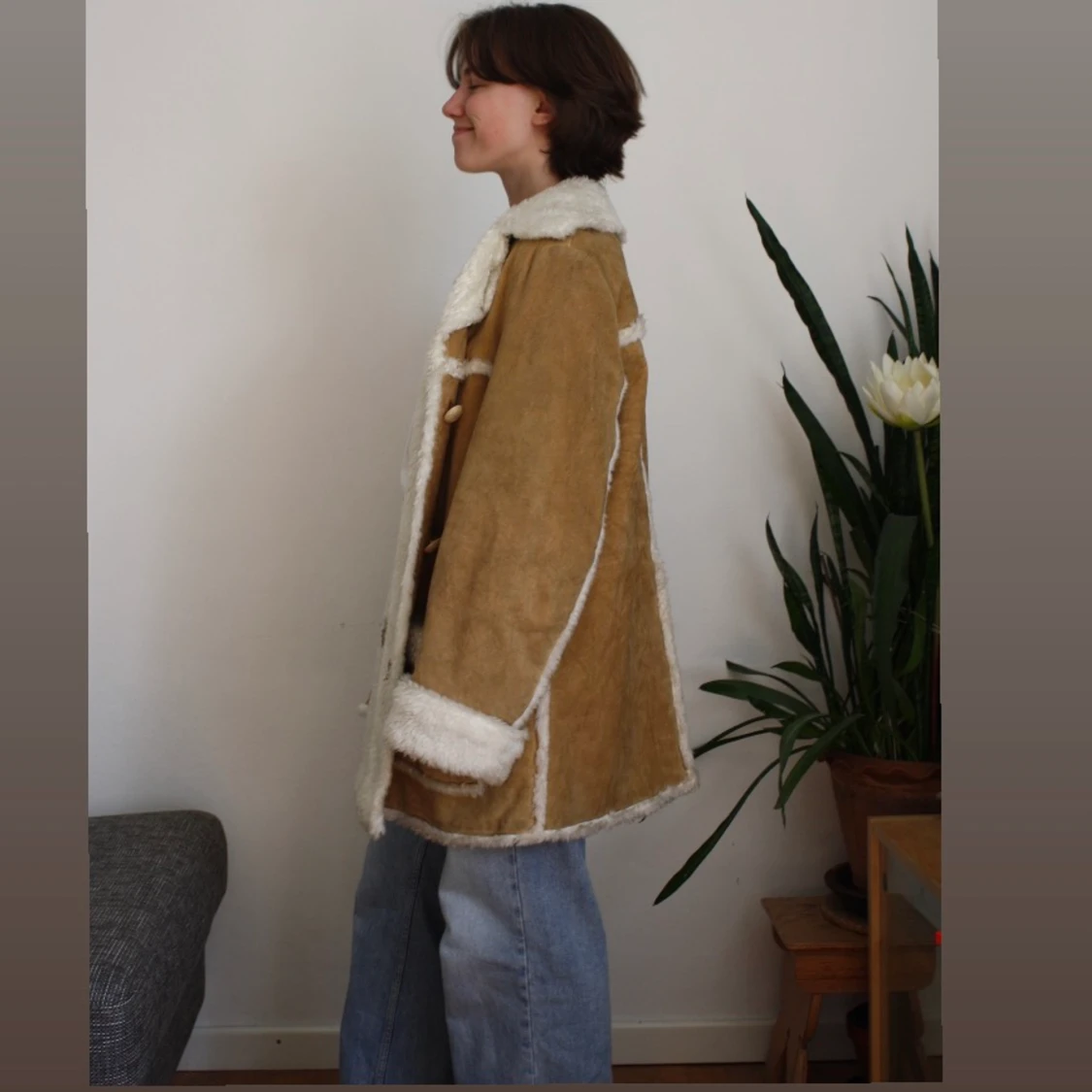 Rock i läder strl M/L - 90