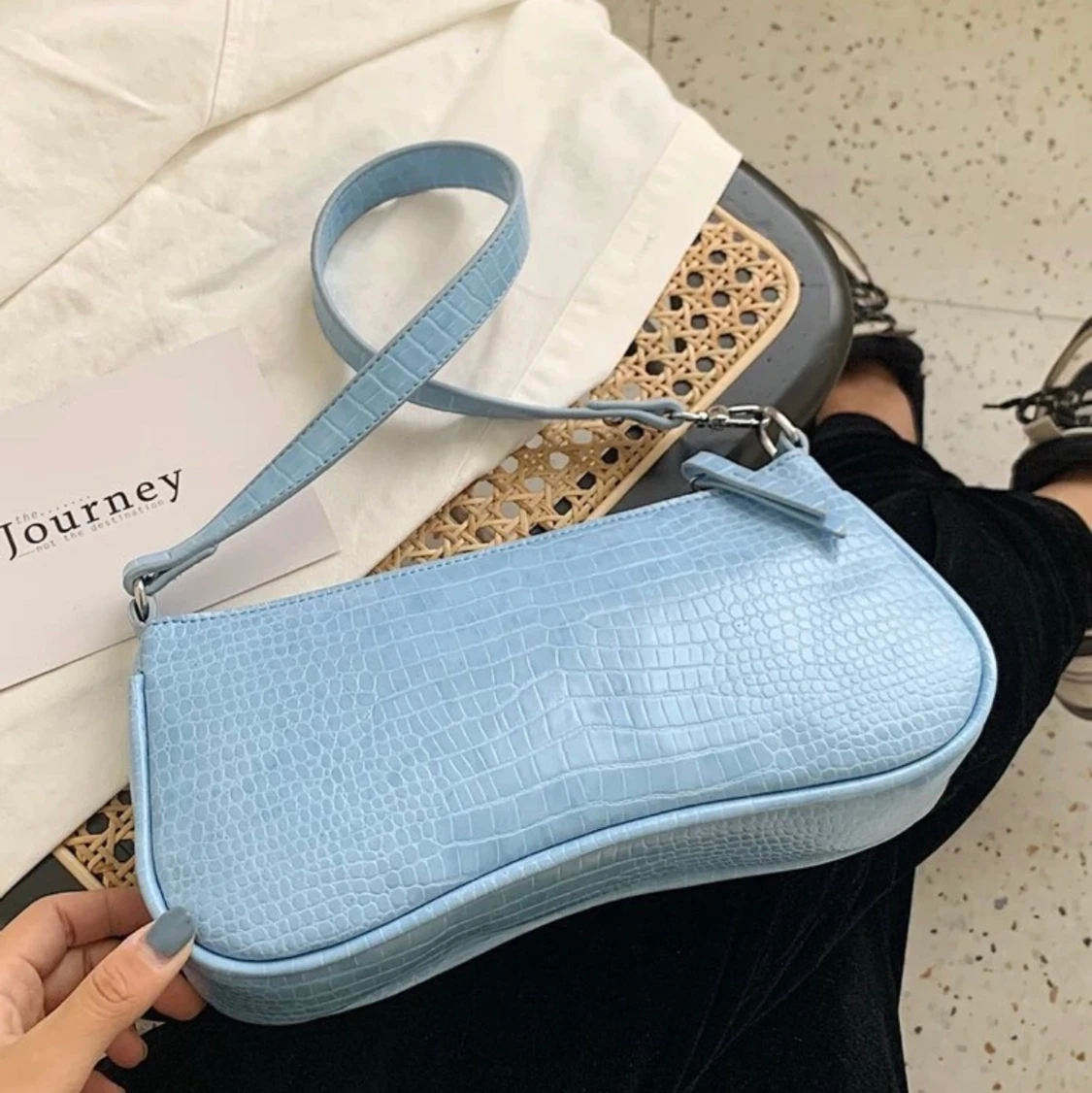 Baugette bag ljusblå - 90