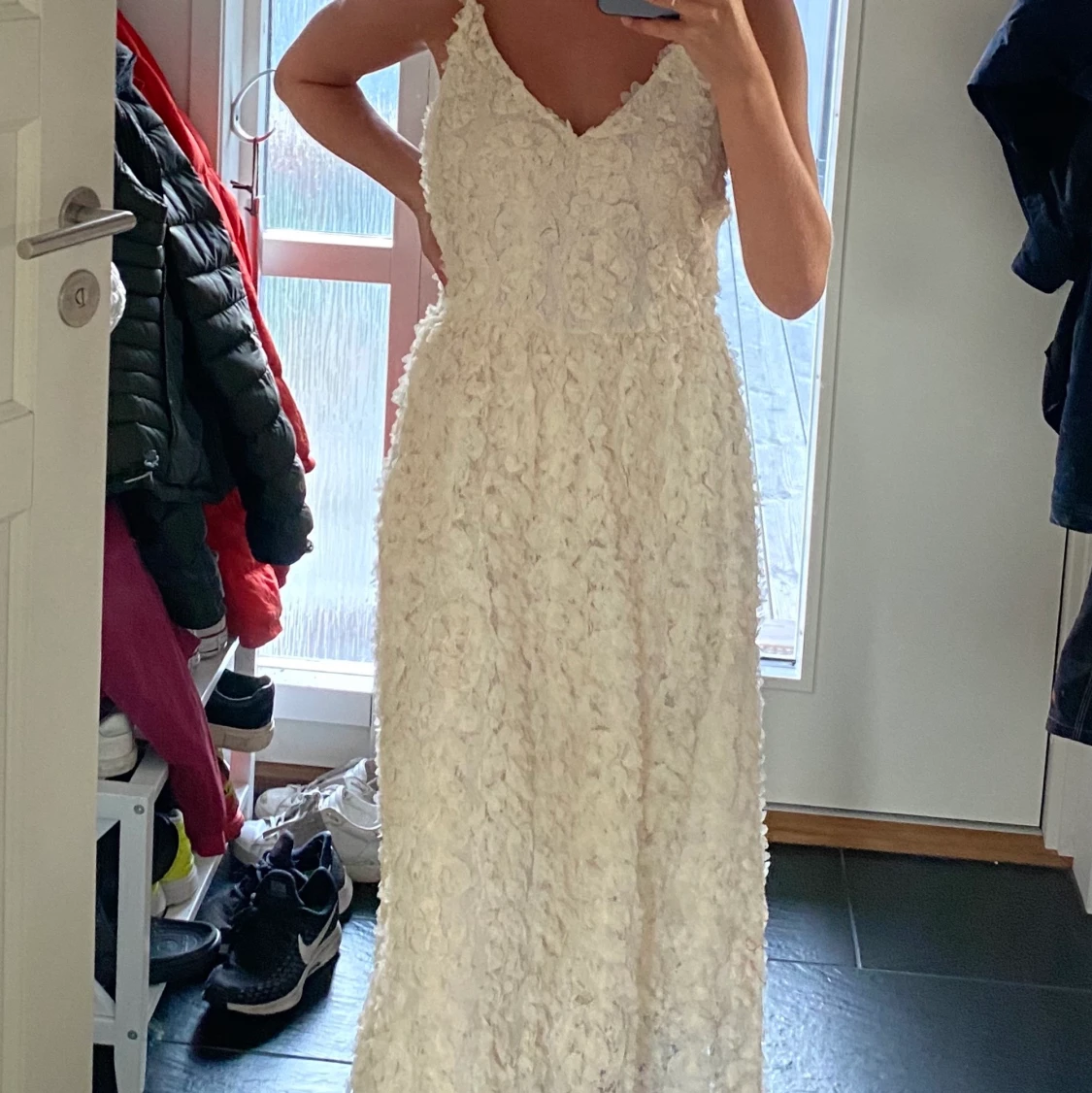 Blommig beige långklänning Vero Moda XS/S