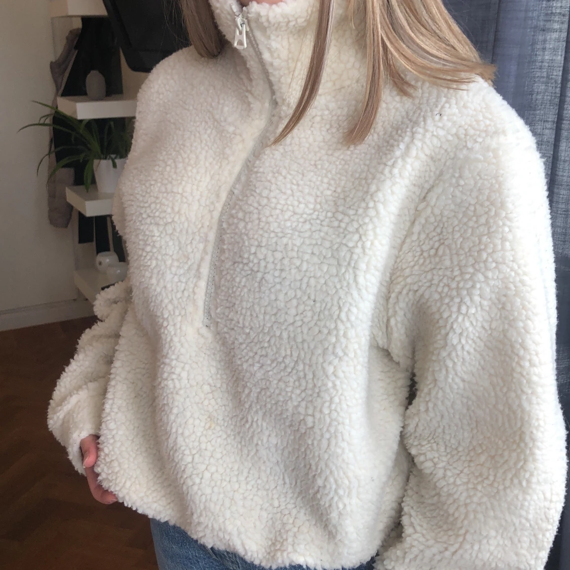 Vit teddytröja - 90