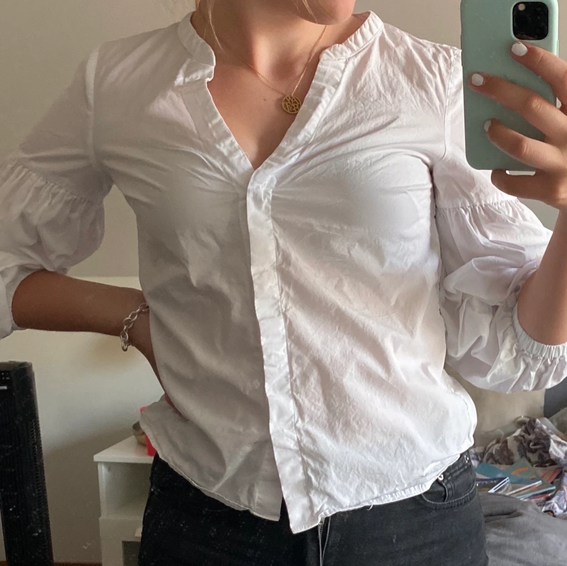 Skjorta med puffärmar - 90