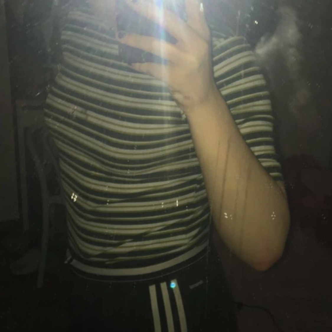 Grön randig tröja, storlek M - 90