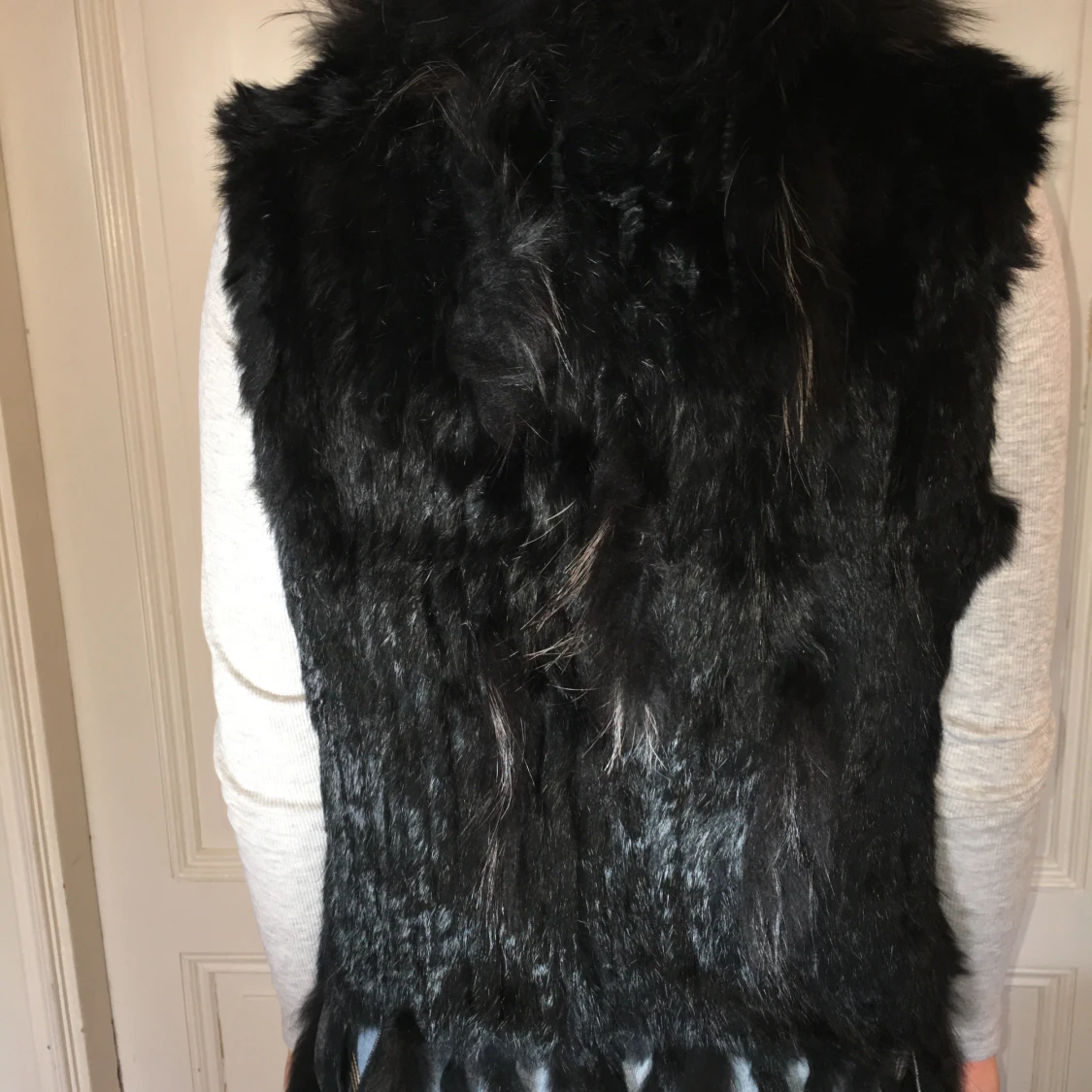 Svart mink väst - 90