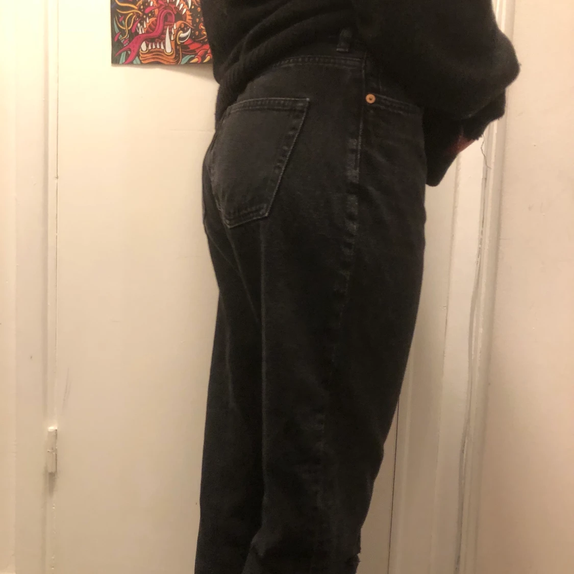 svarta baggy jeans - 91