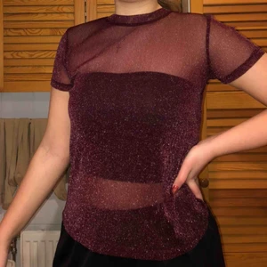 Mesh glitter topp - Säljer den här glittriga mesh toppen! Aldrig blivit använd, lapp kvar. Köpt för 199kr. (så sitter den på mig som har S vanligtvis) skönt material💫