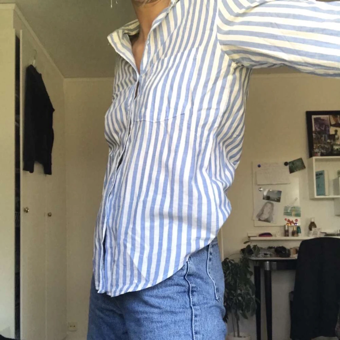 Blårandig skjorta - 90