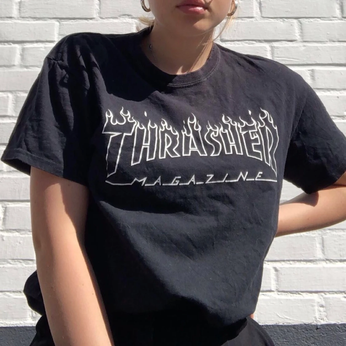 Svart & vit thrasher tskirt - 90