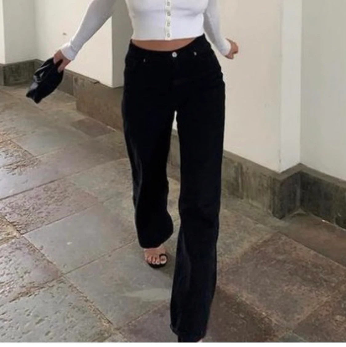 Svarta raka jeans - 90