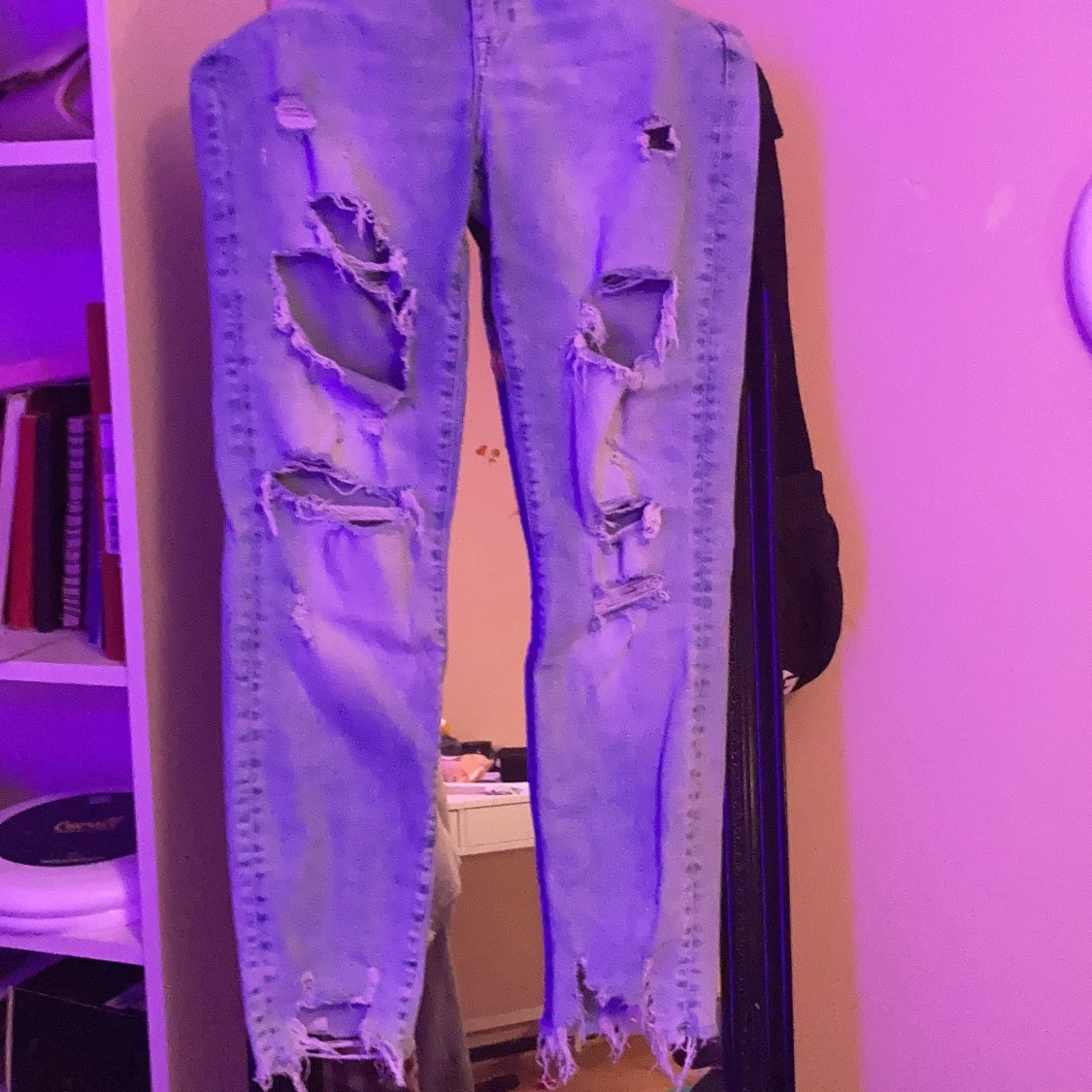 ripped skinny high waisted jeans