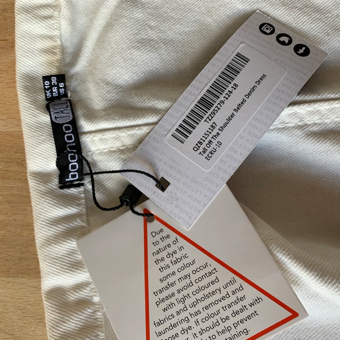 Tall Off The Shoulder Belted Denim Dress - 91