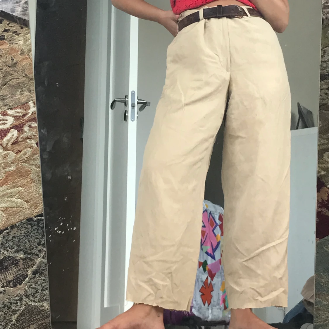 Beiga kostymbyxor  - 91