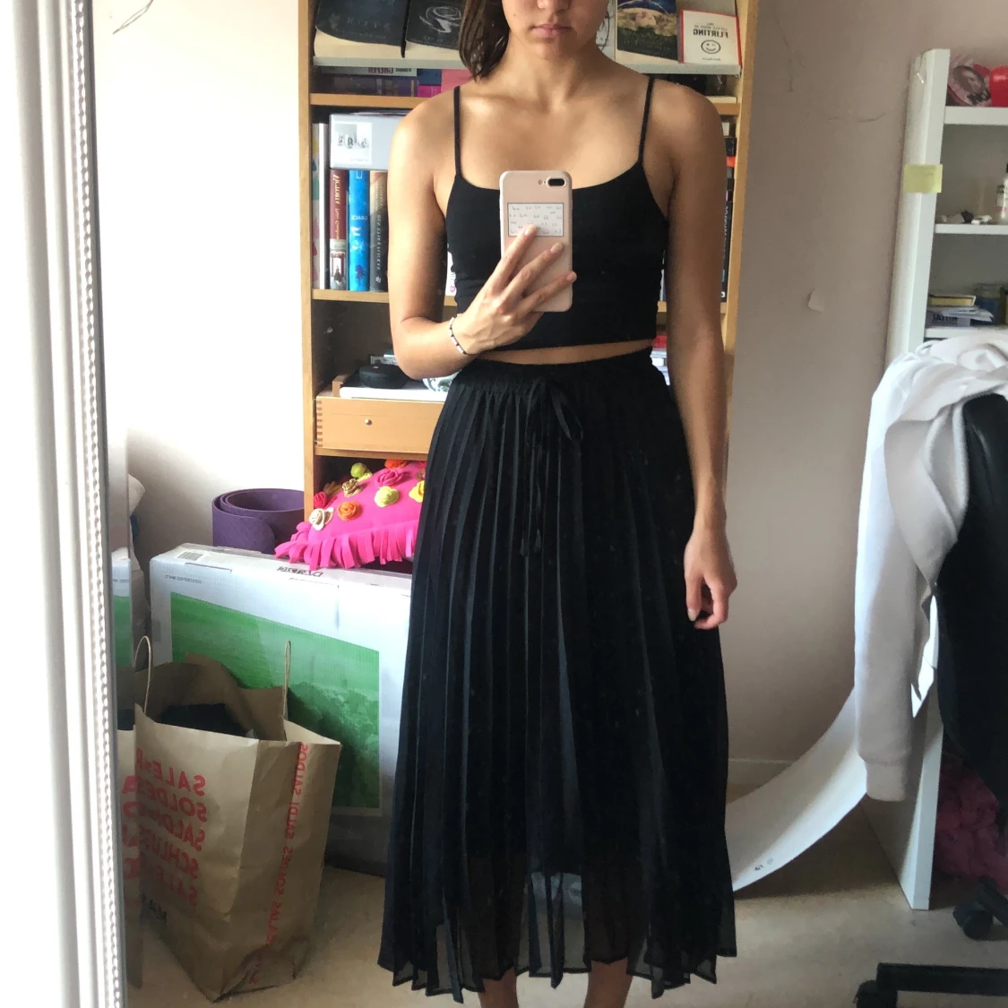 Plisserad lång kjol - 90