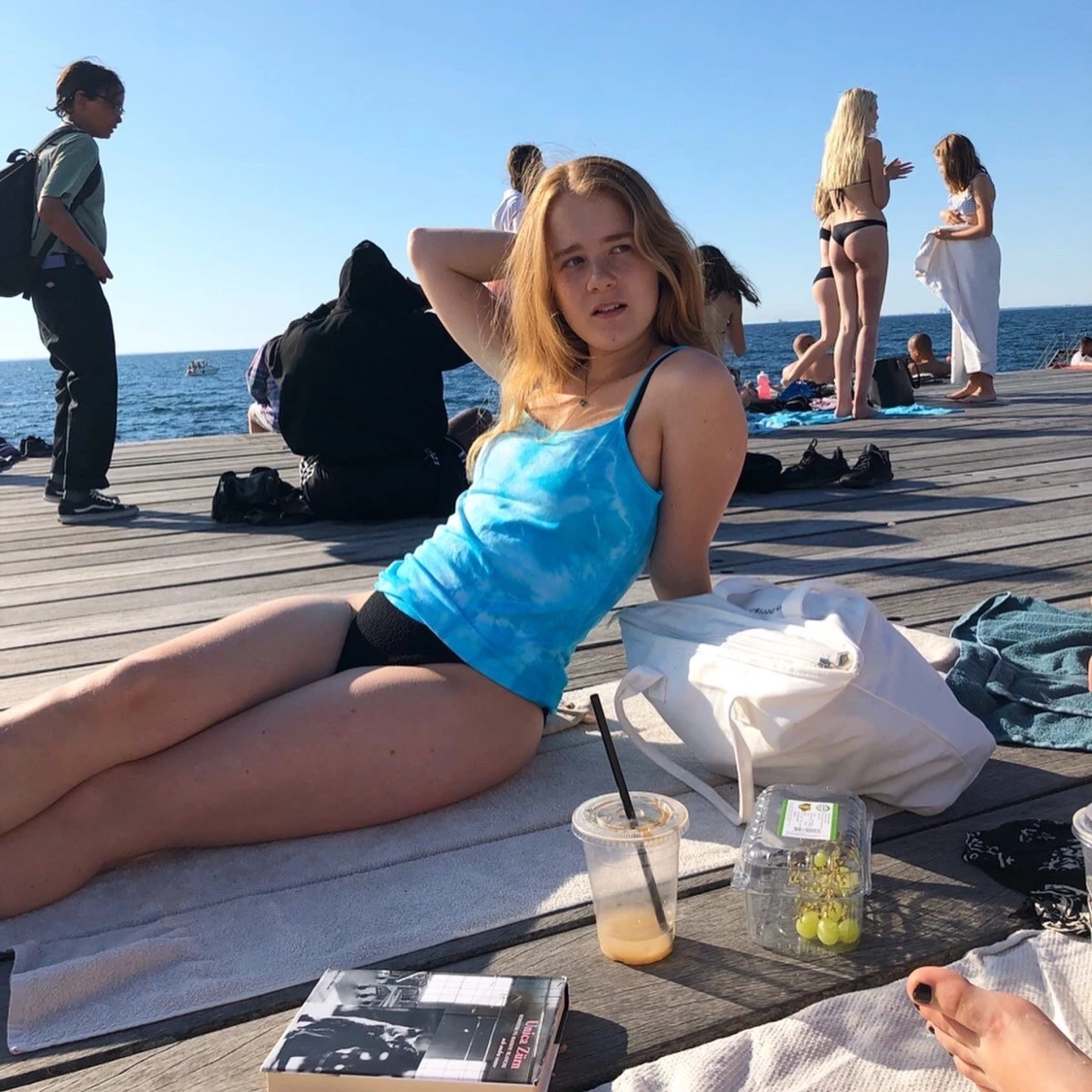 Blått linne i batik  - 90