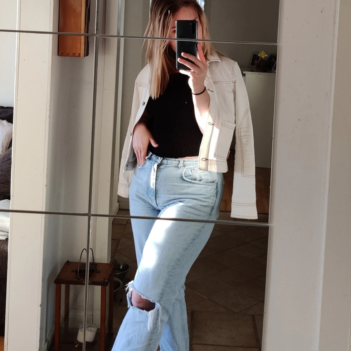 Vit jeansjacka   - 91