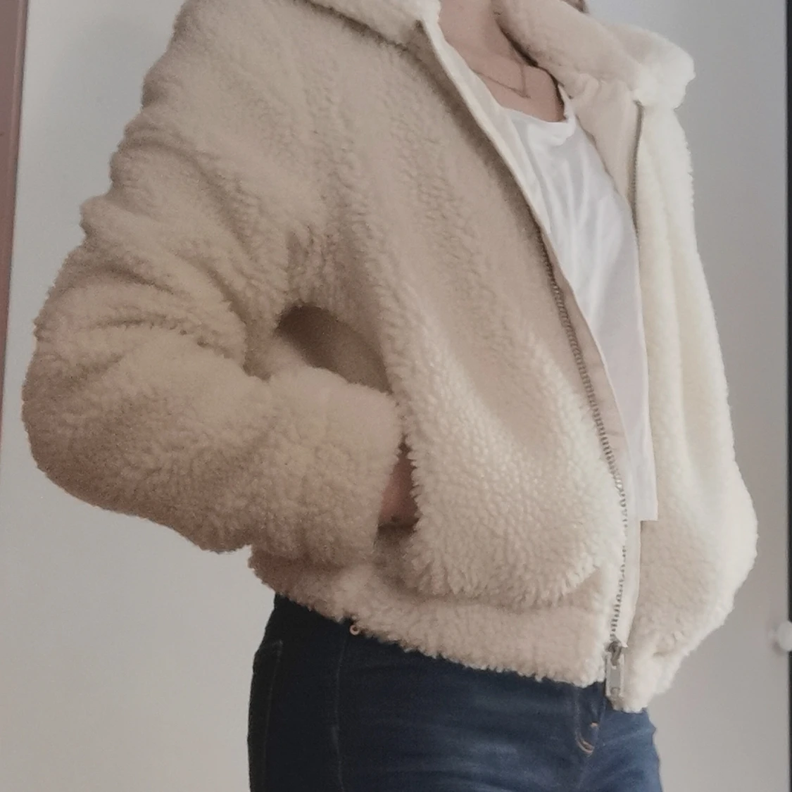 Kort teddy jacka strl XS