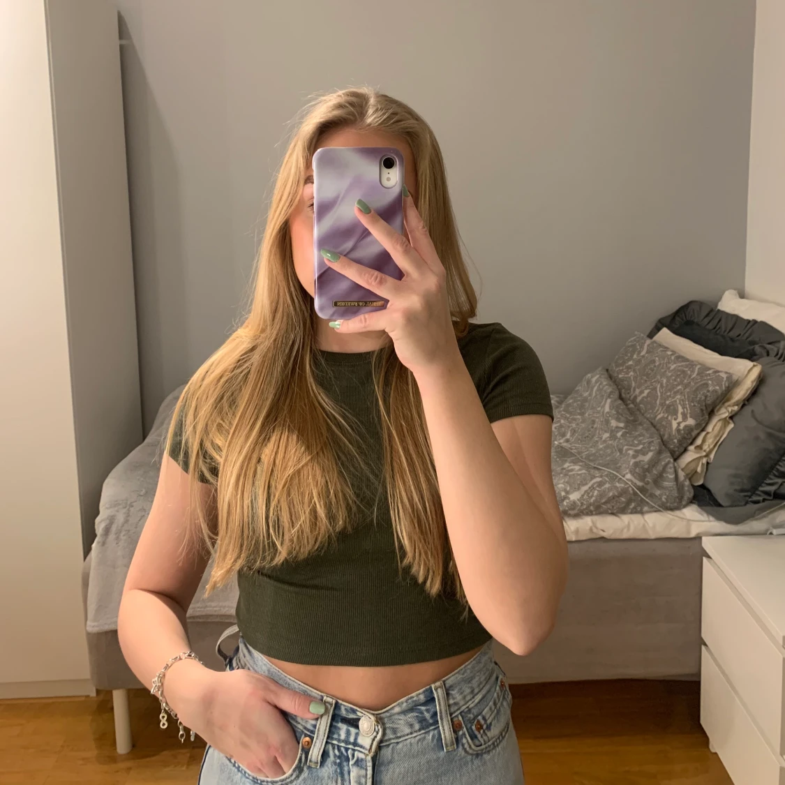 Militärgrön topp - 90