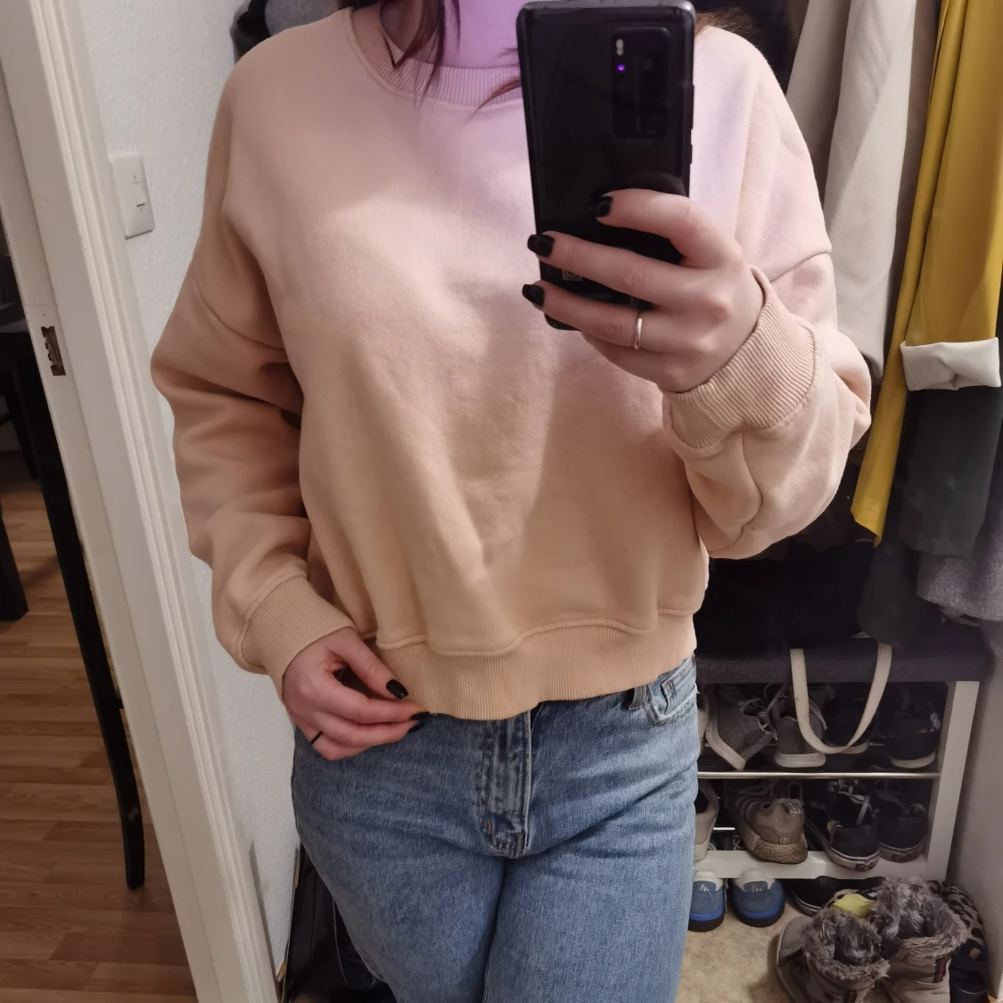 Beige/ljusrosa tröja