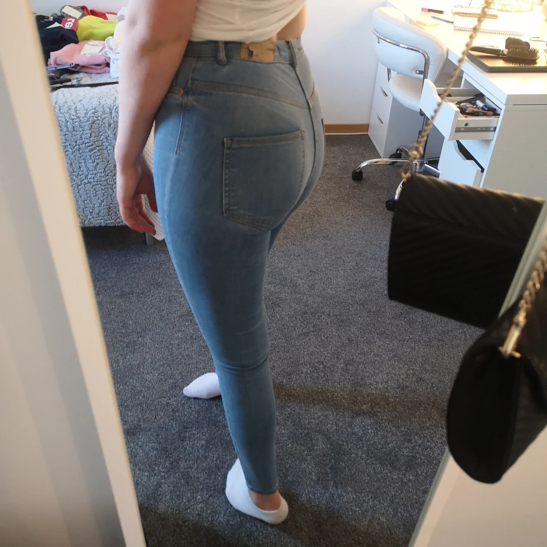 Ljusblå Gina tricot jeans - 90