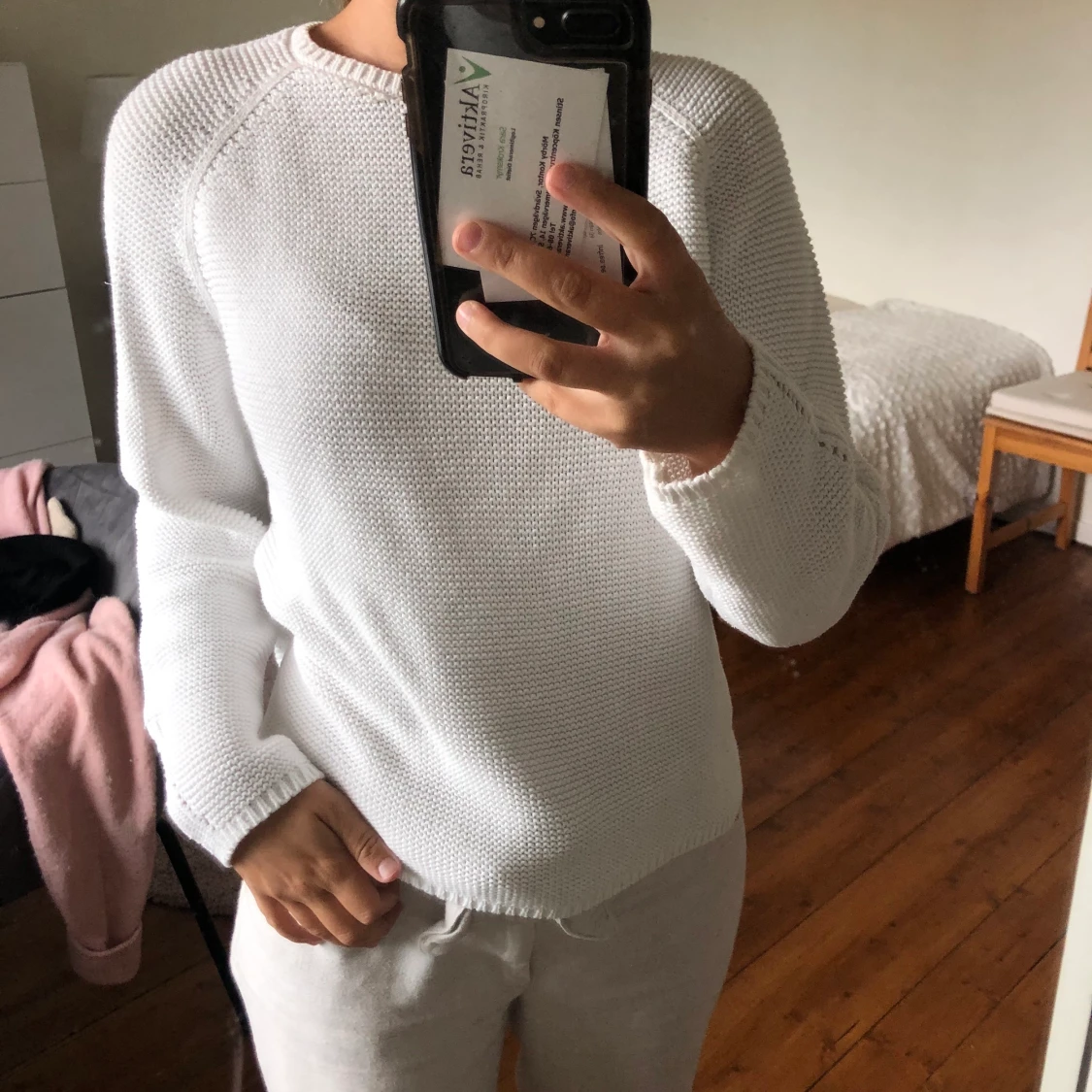 Vit stickad tröja från Zara - 91