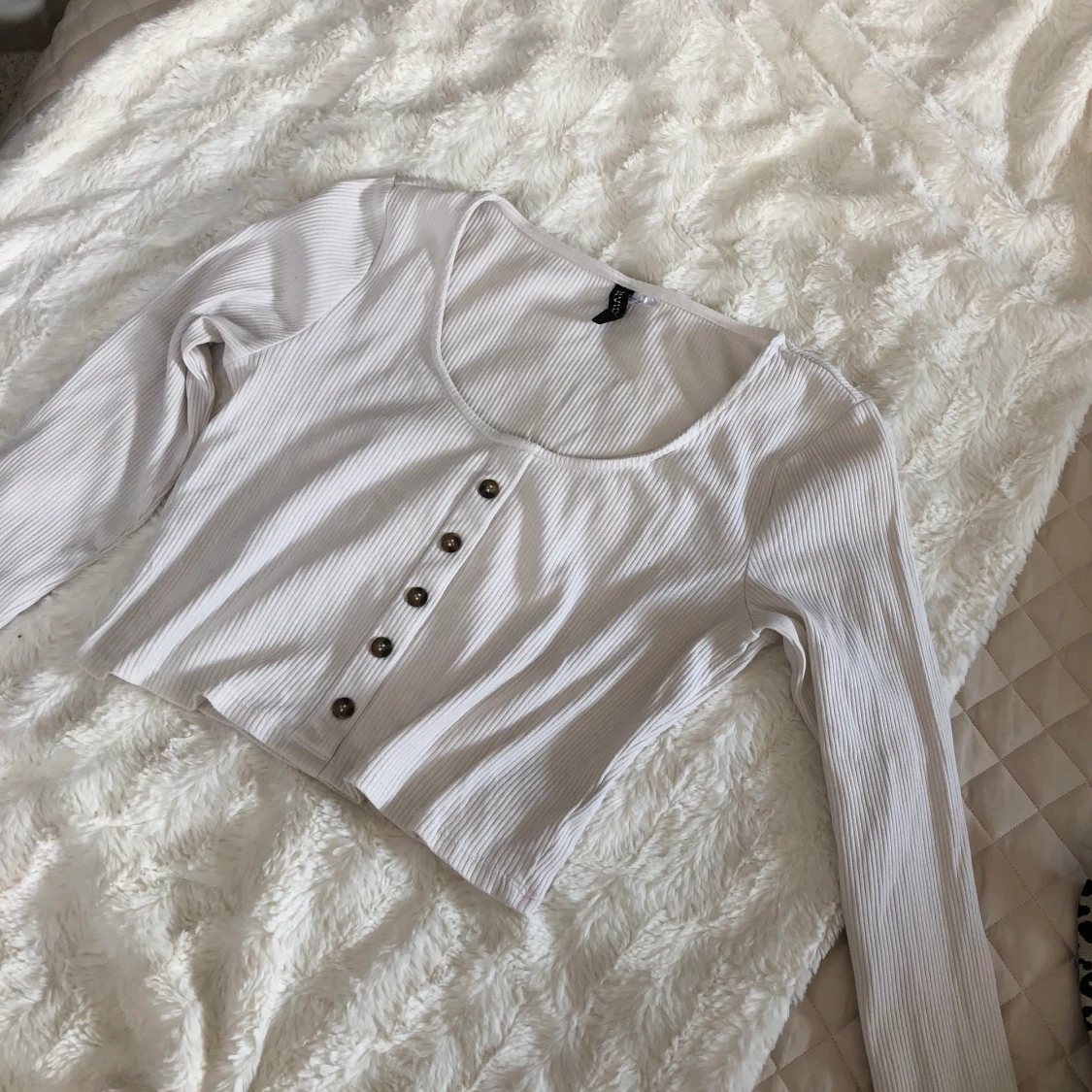 Vit långärmad croptop⚡️ - 90