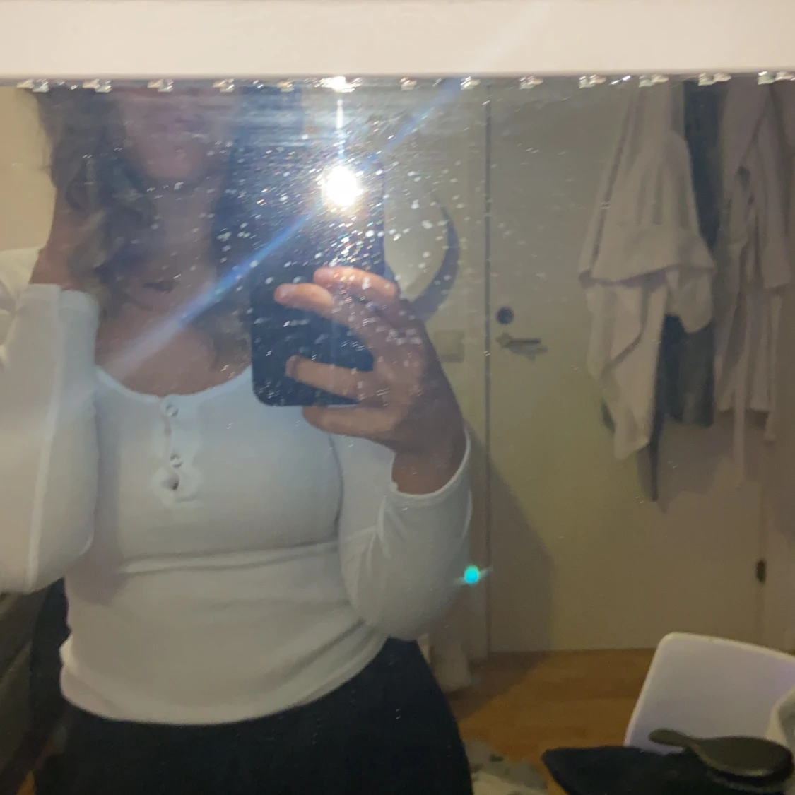 Vitt tröja med knappar - 91