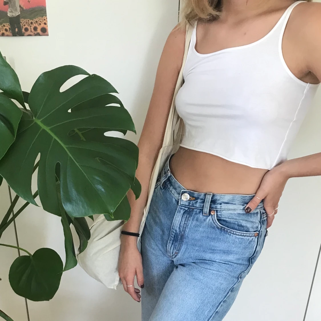 Vitt kroppat linne strl XS/S