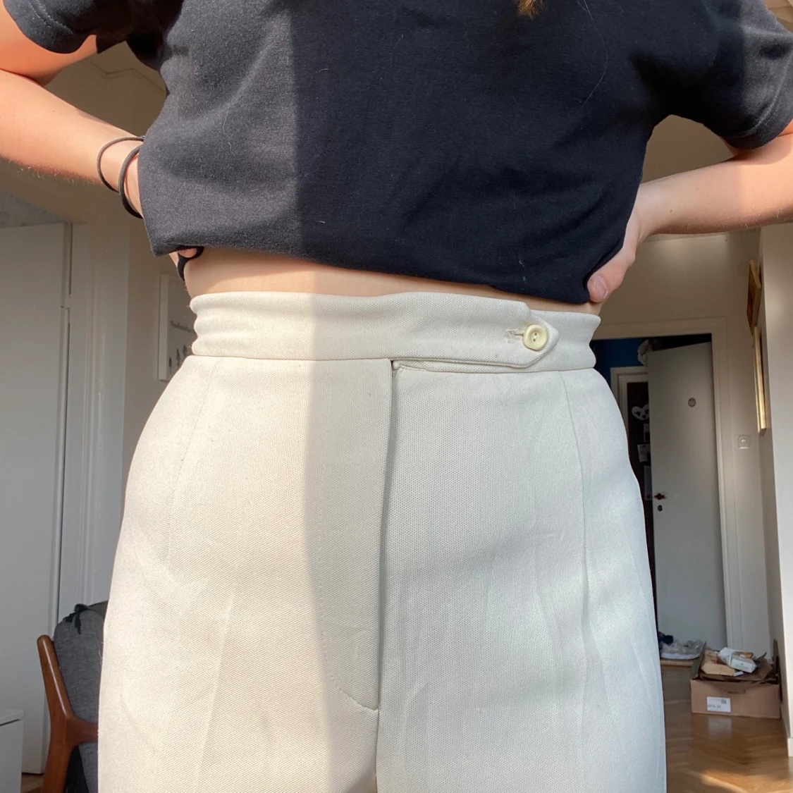 Vit/beiga kostymbyxor till salu!😍 - 91