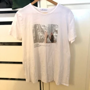 T-shirt  - Skitsnygg T-shirt från zara med metalliskt tryck, använd en gång så är så gott som ny. Ganska liten i strl så skulle säga att det snarare är en M.