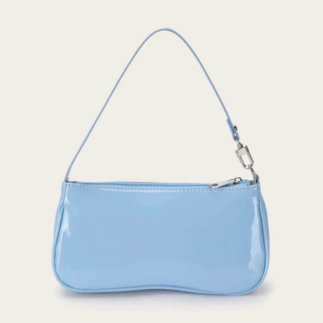 Blå baguette väska