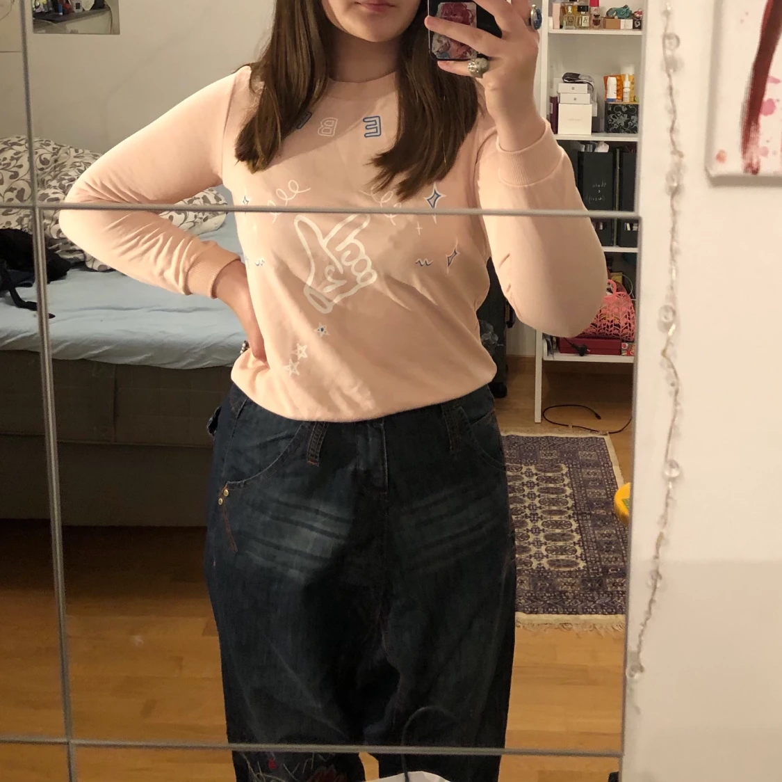 ljusrosa sweatshirt - 90