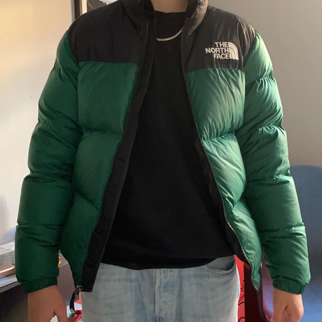 Grön North Face nuptse jacka - 91