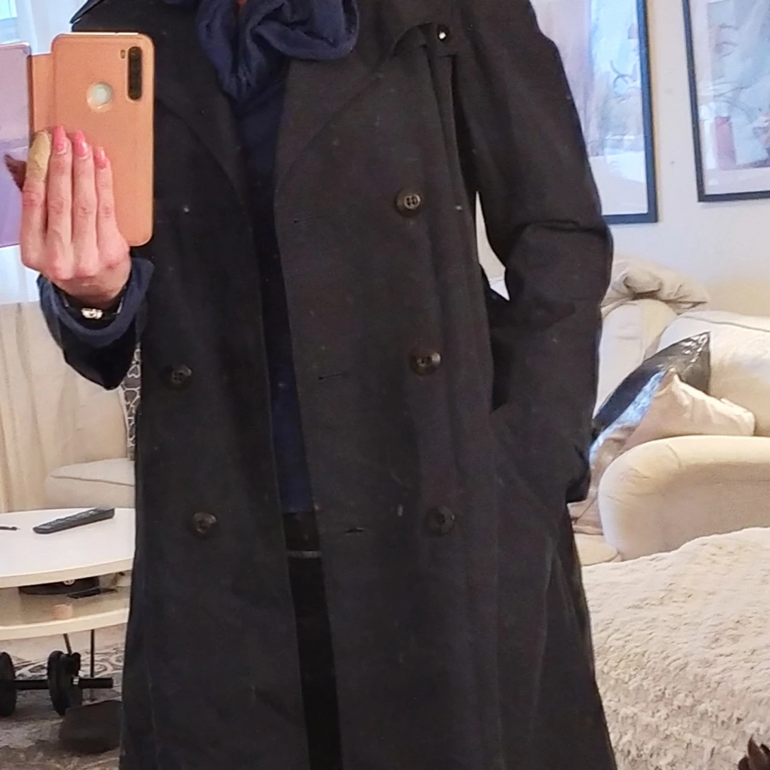 Marinblå höstkappa - 90