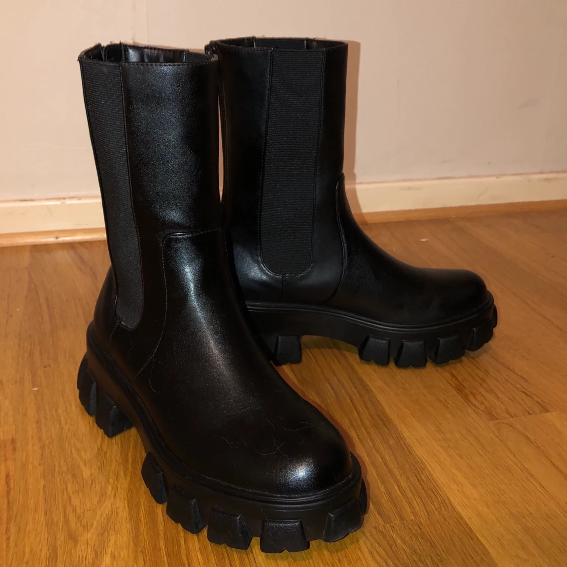 Svarta platå boots - 90