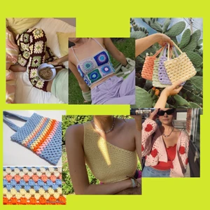 VIRKADE KLÄDER💛💗 - Intressekoll!! Tänkte virka kläder om många visar intresse, de på bilderna är inspiration men jag kan göra det mesta så kom med förslag på vad jag ska virka, är helt öppen för tips. Mer info kommer om det är stort intresse💛🤍🤎