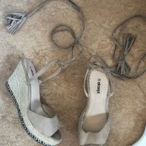 Wedge heels, sand/crème colour, size 39