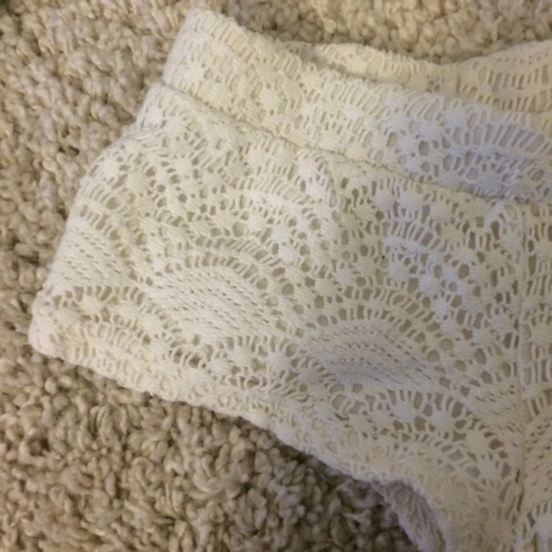 Virkade shorts, skitbra form! Strl 140, ca XXS.