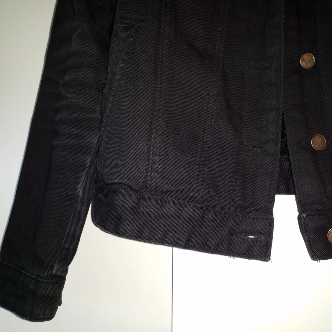 Svart fodrad jeansjacka  - 91