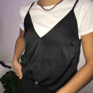  - Svart sidenlinne som knappt är använt! Frakt tillkommer 🖤
