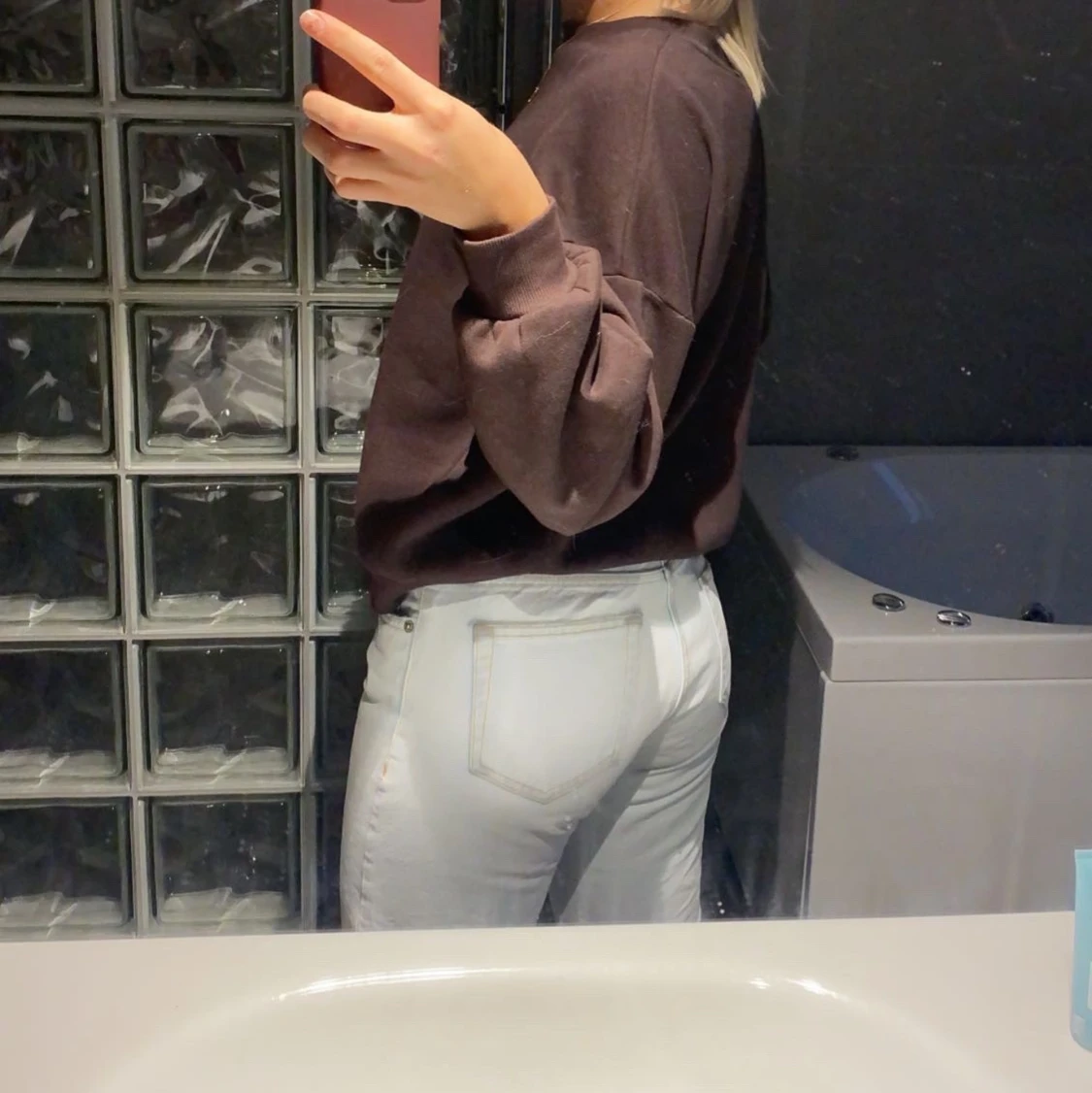 Ljusa jeans med slits - 91